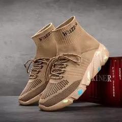 Imagem do Moda masculina sapatos casuais leves sapatos masculinos tênis de plataforma de renda tênis unissex meias sapatos zapatillas hombre