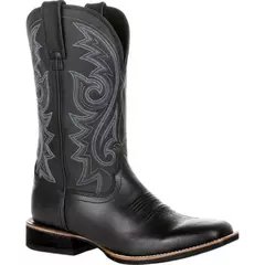 Botas masculinas retrô bordadas de meia panturrilha, botas de vaqueiro ocidentais, preto, couro sintético marrom, sapatos de inverno, plus size 48