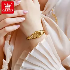 OLEVS-Mulheres Rose Gold Quartz Relógios De Pulso, Senhoras Relógios De Diamante, Pulseira De Aço De Tungstênio, Impermeável, Nobre, 5501 na internet