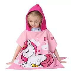Toalha de banho com capuz Quick Dry para crianças, roupão Quick Dry, toalhas de poncho para desenhos infantis, coberturas de microfibra, 80-130cm