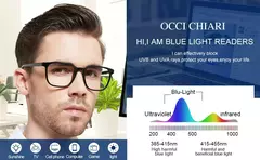 Imagem do Óculos de leitura quadrados grandes para homens, anti luz azul, óculos acabados, óculos de computador presbiopia, leitor masculino