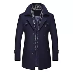 Imagem do Inverno casacos de lã masculina nova moda meio longo cachecol gola de algodão acolchoado grosso quente casaco de lã masculino trench coat M-5Xl