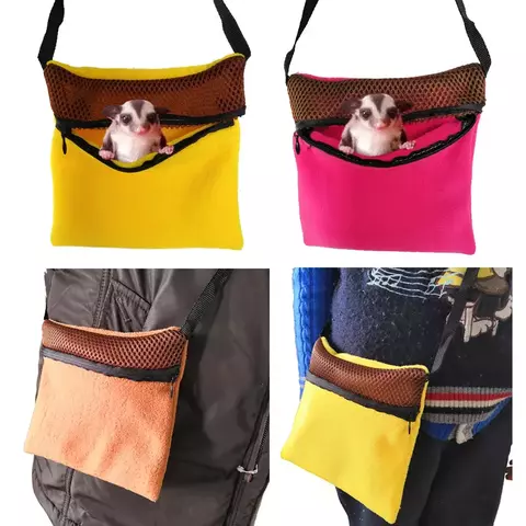 Saco de dormir de saída pequenos portadores de animais ratos hamster saco de transporte de viagem bolsa respirável para planador de açúcar