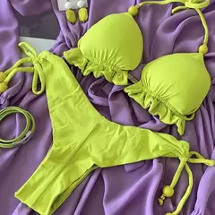 Fato de banho triangular sexy para mulheres, biquínis brasileiros, maiô halter, maiô push up, corrente de metal, biquíni de praia, novo, 2023 - Wolf Magazine