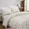 Cama floral confortável elegante, folha plana, capa de edredão, sem enchimento, gêmeo, completo, rainha, rei, roupa de cama nórdica, menino, menina, 3 pcs
