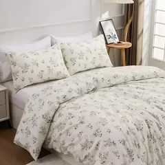 Cama floral confortável elegante, folha plana, capa de edredão, sem enchimento, gêmeo, completo, rainha, rei, roupa de cama nórdica, menino, menina, 3 pcs