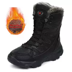 Botas de neve de pelúcia impermeáveis masculinas, tênis super quentes, tornozelo, botas ao ar livre do deserto, inverno