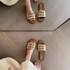 Chinelos de praia trançados casuais resistentes ao desgaste para mulheres, impermeáveis, férias, retrô, verão, novo, 2022