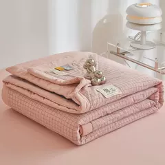 Colcha nórdica de algodão puro para verão, colcha individual lavada com xadrez, edredom de grampo longo para cama de casal queen - Wolf Magazine