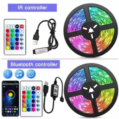 USB Cor Mudar LED Strip Lights, 5050 RGB, fita flexível da lâmpada para a decoração do quarto, TV Backlight Diode, Controle APP na internet