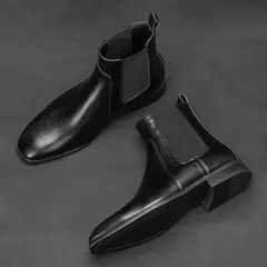 Botas de couro chelsea masculinas, marca de moda confortável, # KD431, 40-46, 2024 na internet