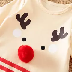 Macacão de algodão de manga comprida recém-nascido, vestidos bonitos de festa, roupas confortáveis para bebês, Natal, 0-18, primavera e outono - loja online