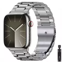 Bracelete de Aço Inoxidável para Apple Watch, Pulseira de Luxo, Série 6, 5, 4, 3, 2, SE, 44mm, 42mm, 40mm, 45mm, 41mm, ultra 2, 49mm - Wolf Magazine