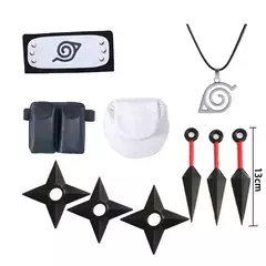 Anime naruto cosplay kakashi acessórios brinquedos figura de ação luvas bandana kunai máscara uchiha luvas conjunto presente - Wolf Magazine