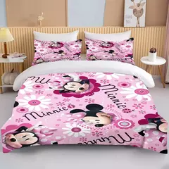 Minnie Mickey Mouse cama conjunto para meninas, capa de edredão, gêmeo, rainha, rei, desenhos animados, capa macia, 2 fronhas, 3 pcs - comprar online
