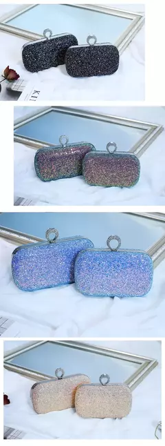 Imagem do Evening Pink Clutch Purse Mulheres Bling Lantejoulas Bolsas 2023 Novo Designer De Moda Saco De Telefone De Luxo Crossbody Pequeno Saco De Designer
