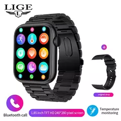 LIGE-Relógio inteligente para homens e mulheres, carregamento sem fio Smartwatch, chamadas Bluetooth, pulseira de fitness, relógio personalizado, novo, 2022