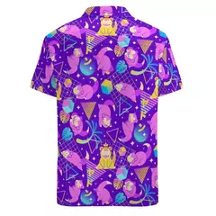 Camiseta havaiana masculina de manga curta, estampa de ovelha 3D, roupas de praia soltas, camisas grandes, verão na internet