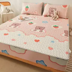 Esteira espessa de látex natural para cama, sensação fresca, seda gelada, capa e fronha, macio respirável, resfriamento, verão na internet