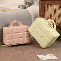Mini portátil Cosmetic Box Handbag, 14 ", pequeno saco de bagagem, senha Travel Case, armazenamento Maquiagem Pouch, Vintage - Wolf Magazine