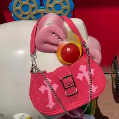 Y2K-Stars Padrão Underarm Bag para Mulheres, Bolsas de Lona, Pequenos Sacos De Ombro, Cadeia Tote Bolsas, Cool Girls, Moda Feminina na internet