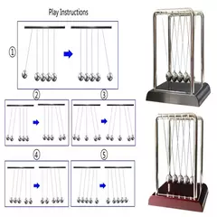 Newton's Cradle Metal Pêndulo, Educacional Física Brinquedo, Square Design, Energia Cinética, Escritório Stress Reliever, Ornamento Equilíbrio Bola