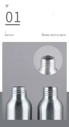 Garrafa de alumínio 20 pces com tampa 30ml-garrafa de alumínio 500ml garrafas recarregáveis garrafa de viagem recipiente cosmético portátil Jx156-20 - loja online