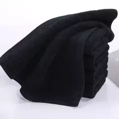 Toalha preta pura super absorvente, todo em algodão, não desbota, pequena praça, forte absorção de água, toalhas de cozinha - Wolf Magazine