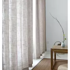Cortina semi-sombreada lisa para varanda, Linho de algodão moderno, Tule puro, Sala de estar personalizada, Decoração de fios - comprar online