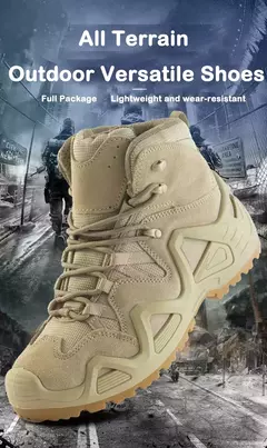 Botas táticas de combate impermeáveis masculinas, Botas de tornozelo para caminhadas ao ar livre, Escalada botas de combate