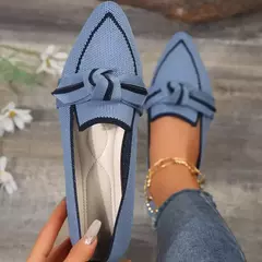 Mocassins femininos de malha, tênis de caminhada casual, tênis respirável, cor sólida confortável, dedo do pé apontado, novo, 2022, 2024 - Wolf Magazine