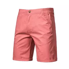 Calções de praia masculinos com elástico na cintura, 100% algodão, social, casual, negócios, alta qualidade, 10 cores, novo, verão, 2021 - Wolf Magazine