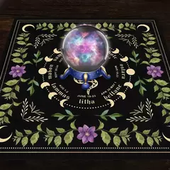 Toalha De Mesa De Tarô Com Seu Poder, Em Forma De Serpente, Estampa Floral e Vegetal, Toalha De Mesa Astrologia, Decoração De Altar, 1Pc na internet