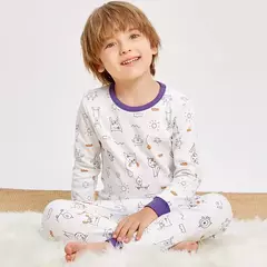 Conjuntos de pijamas de algodão de manga comprida infantil, para crianças, meninos, meninas, novo, outono, 2, 4, 5, 6, 8, 12, 14 anos na internet