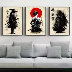 Japonês Samurai Canvas Pintura Wall Art, Cartazes e Impressões de Personagem, Decoração para Casa, Imagem para Sala, Quarto Estética - loja online