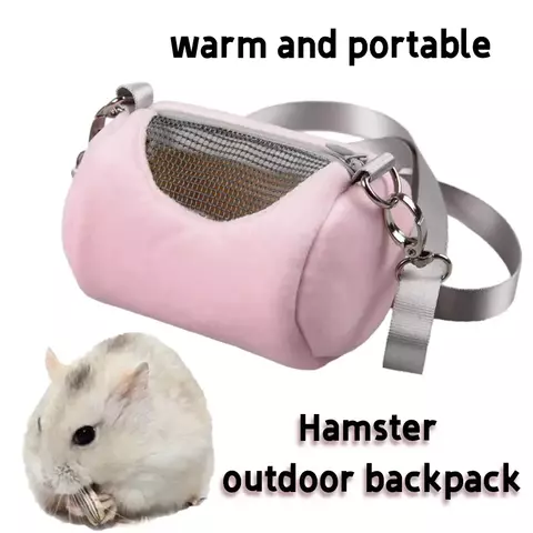 Saco de transporte de hamster gaiola para animais de estimação acessórios de corpo cruzado design de cilindro macio prático casa viagem portátil sacos de esquilo
