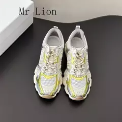 Sapatilhas de couro remendos para mulheres, tênis de corrida casual antiderrapante, respirável, confortável, saída diária, moda, novo - loja online