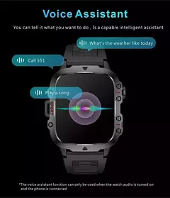 Imagem do Xiaomi-Relógio Inteligente Militar para Homens, IP68, GPS, Exterior, Esportes 100 +, Rastreador De Fitness, Monitor De Saúde, 1.96 ", Chamada BT, Smartwatch, Novo, 2024