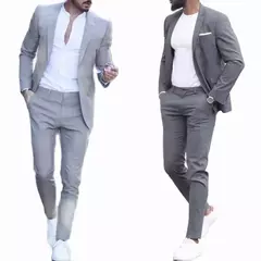 Ternos casuais slim fit masculinos para casamento, lapela de pico, smoking masculino do noivo, traje masculino, 2 peças - comprar online