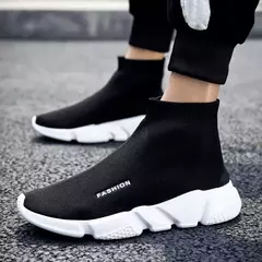 Tênis de corrida respiráveis para homens e mulheres, meias pretas, plataforma ao ar livre, top alto, sapato esportivo unissex, leve, novo - comprar online