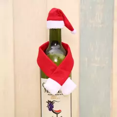 Papai Noel Natal garrafa de vinho tampa, ornamento do chapéu, decoração da festa para casa, ano novo, 1 conjunto - Wolf Magazine