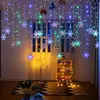 Snowflakes LED String Lights para a decoração de Natal, piscando, fada, cortina, impermeável, feriado, festa, casamento, Natal, 3,2 m