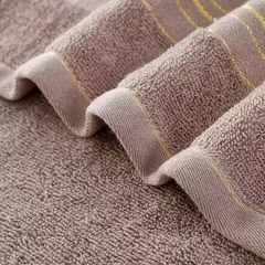 Toalha De Banho De Algodão Macio Para Adultos, Aumenta A Absorção De Água, Toalha De Rosto Monocromática, Seda Dourada, 2PCs - comprar online