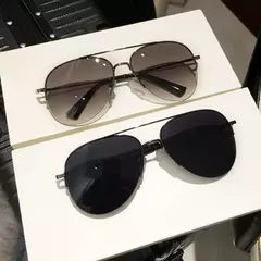 Imagem do Óculos de sol gradiente anti-reflexo para homens, armação grande, óculos de sol piloto, uv400, moda