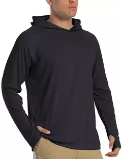 TACVASEN-Homens à Prova de UV Hoodie Manga Longa, Proteção Solar Camisetas, Respirável, Leve, Secagem Rápida, Casual Camisetas Masculinas - comprar online