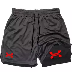 Calções Esportivos Quick Dry Masculinos, Corrida, Ginásio, Treino, Ginásio, Fitness, Corrida, Calças Curtas, 2 em 1, Verão - comprar online