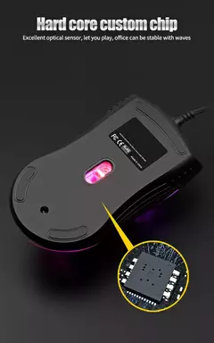 Cabo com fio jogos 7 respiração led luz traseira do mouse óptico usb computador escavado para fora ratos computador portátil desktop 4d pc uso doméstico escritório na internet