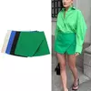 ASDS-Calções de Cintura Alta Feminina, Saias Assimétricas de Zíper Lateral, Monocromáticas, Preto, Branco, Mini, Moda Verão