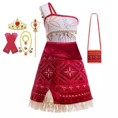 Meninas novo filme moana 2 vestido festa de halloween aventura traje menina princesa roupas extravagantes crianças vaiana pet porco outfit - Wolf Magazine