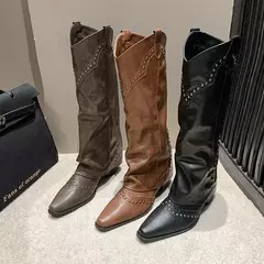 Imagem do Botas altas de coxa para mulheres, botas longas de cavaleiro feminino, sapato grosso, zíperes traseiros, moda para meninas, inverno
